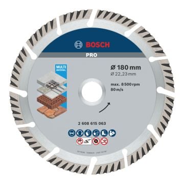 Bosch 2608615063 180mm Universal Diamond Blade For Grinders 2608615063