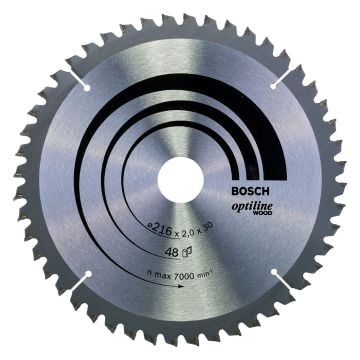 Bosch Optiline Mitre Saw Blade for Wood 216x30x2.0x48T