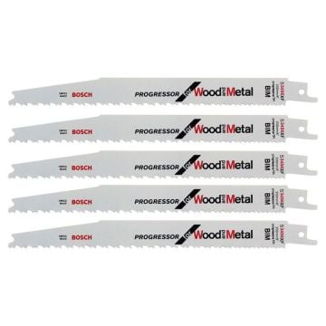 Bosch S3456XF Progressor Reciprocating Saw Blades for Wood & Metal x5 Pcs 2608654406