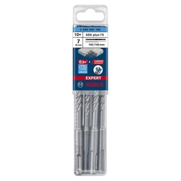 Bosch Expert SDS-plus-7 Drill Bit 7mm x 100mm x 165mm Pack x10 Pcs 2608900166