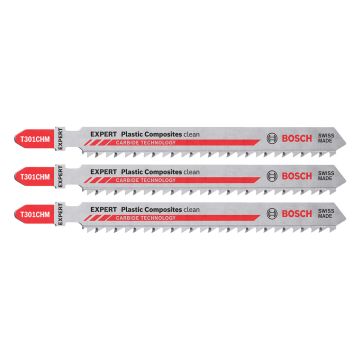 Bosch Expert Plastic Composites Clean T 301 CHM Jigsaw Blade x3 Pcs 2608900566
