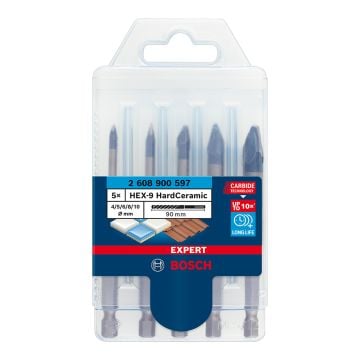 Bosch Expert HEX-9 Hard Ceramic Drill Bit Set 4mm - 10mm x5 Pcs