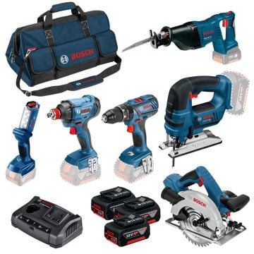 Bosch Professional 18v 6 Piece Dynamic Series Cordless Tool Kit Inc 3x 4.0Ah Batts