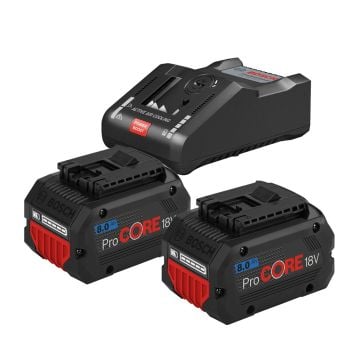 Bosch Professional GBA 18v ProCORE Starter Set 2x 8.0Ah Batteries & GAL 18 V-160 C Charger
