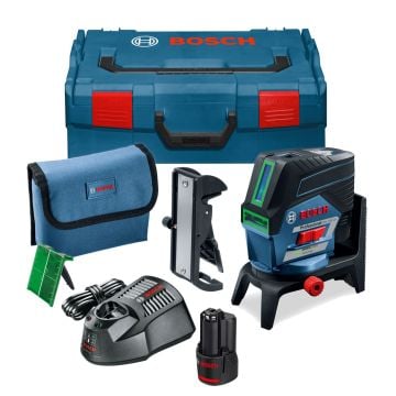Bosch Professional GCL 2-50 CG 10.8v / 12v Green Beam Combi Laser Measuring Tool & RM2 Mount Inc 1x 2.0Ah Batt