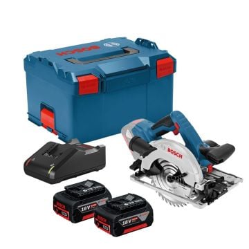 Bosch Professional GKS 18V-57 G 165mm Guide Rail Compatible Circular Saw Inc 2x 5.0Ah Batts