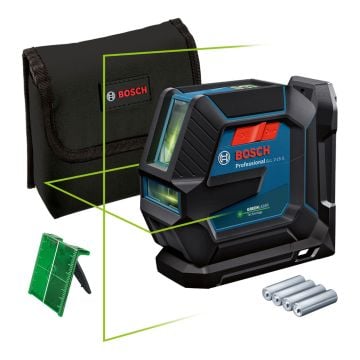 Bosch Professional GLL 2-15 G Green Multi Line Laser Measuring Tool & LB10 Mount Inc 4x AA Batts