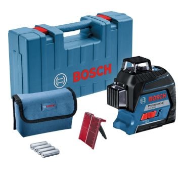 Bosch Professional GLL 3-80 Self-Levelling Red Multi Line Laser Measuring Tool In Carry Case
