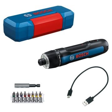 Bosch Professional GO 3.6v Screwdriver Kit Inc x8 Pcs Screwdriver Set In Storage Case 06019H2201