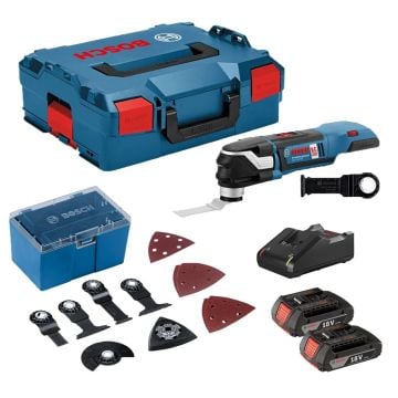 Bosch Professional GOP 18V-28 Starlock Plus Brushless Multi-Cutter Inc 2x 2.0Ah Batts & 12 Accs