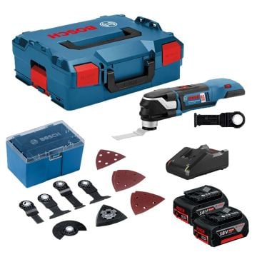 Bosch Professional GOP 18V-28 Starlock Plus Brushless Multi-Cutter Inc 2x 5.0Ah Batts & 12 Accs