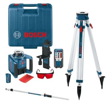 Bosch Professional GRL 300 HV Rotation Laser Measuring Tool Inc LR1, Mount, Remote, Rod & Tripod