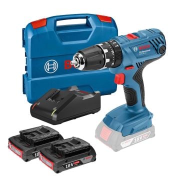 Bosch Professional GSB 18V-21 Combi Drill Inc 2x 2.0Ah Batts In L-Case Carry Case
