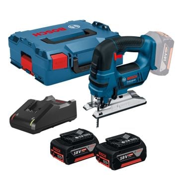 Bosch Professional GST 18 V-LI B 18v Bow Handle Jigsaw Inc 2x 4.0Ah Batts