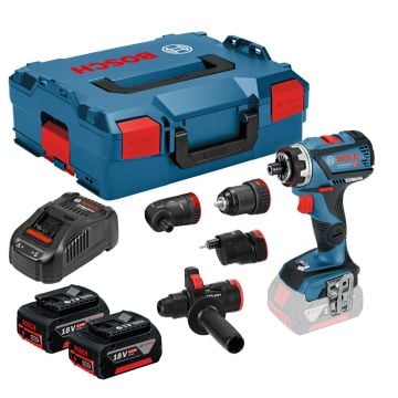 Bosch Professional GSR 18V-60 FCC FlexiClick Drill Driver Inc 4x Chucks & 2x 5.0Ah Batts