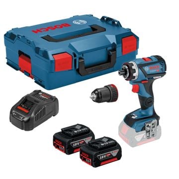 Bosch Professional GSR 18V-60 FCC FlexiClick Drill Driver Inc 1x Chuck & 2x 5.0Ah Batts