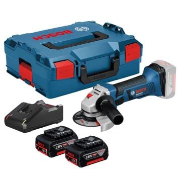 Bosch Professional GWS 18 V-LI 115mm / 4.5" Angle Grinder Inc 2x 5.0Ah Batts