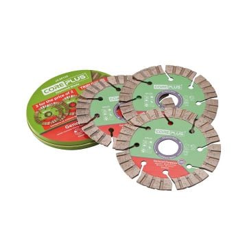 Core Plus GP115 General-Purpose Hybrid Turbo Diamond Blade 115mm x3 Pcs