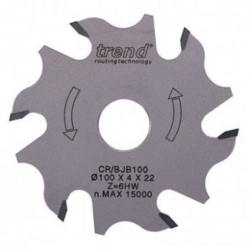 Trend CR/BJB100T CraftPro Biscuit blade 100mm dia.x6Tx22mm thin