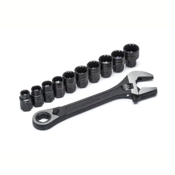 Crescent X6 CPTAW8 8" Pass-Thru Adjustable Wrench & Socket Set x11 Pcs