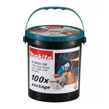 Makita D-18764-100 Thin Cutting Discs In Tub x100 Pcs 115mm