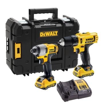 DeWalt DCK218D2T 10.8/12v XR Combi Drill & Impact Driver Twin Kit inc 2x 2.0Ah Batts