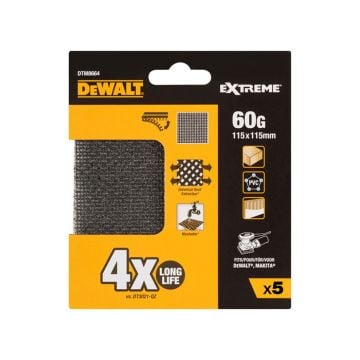 DeWalt DTM8664-QZ Mesh 1/4 Sanding Sheet 60 Grit x5 Pcs for DWE6411 & DCW200N