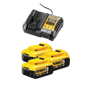 DeWalt DCB1104P3 Starter Kit Inc 3x 5.0Ah 18v XR Li-Ion Slide Batteries & 1x DCB1104-GB Charger