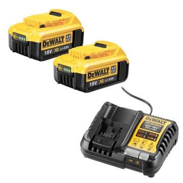DeWalt DCB182X2/DCB1104 2x 4.0Ah 18v XR Li-Ion Batteries and Charger Starter Kit
