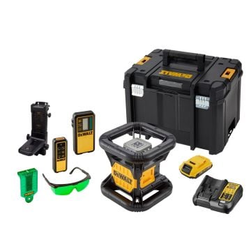 DeWalt DCE079D1G-GB 18v XR Cordless Rotary Green Laser Level Kit Inc 1x 2.0Ah Battery