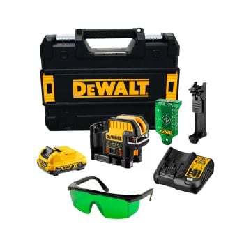 DeWalt DCE0825D1G-GB 12v XR 5 Spot Cross Line Green Laser Inc 1x 2.0Ah Battery
