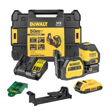 DeWalt DCE088D1G18-GB 12v / 18v XR Cross Line Green Laser Level Kit Inc 1x 2.0Ah Battery