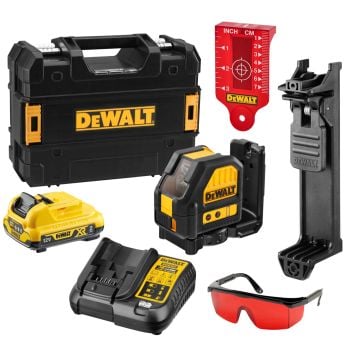 DeWalt DCE088D1R-GB 12v XR Cross Line Red Laser Level Kit Inc 1x 2.0Ah Battery
