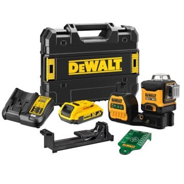DeWalt DCE089D1G18 12v / 18v XR 3x 360 Green Self Levelling Multi-Line Laser Level inc 1x 2.0Ah Batt