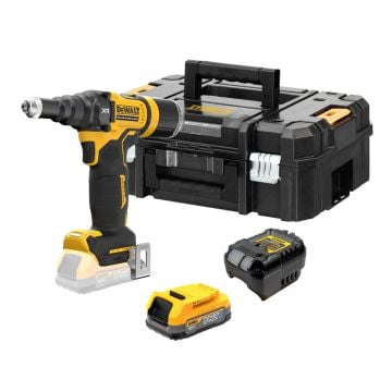 DeWalt DCF403E1T-GB 18v XR 3/16" Brushless Riveter Inc 1x 1.7Ah Powerstack Battery