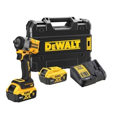 DeWalt DCF922P2T-GB 18v XR Cordless Brushless Compact 1/2" Impact Wrench Inc 2x 5.0Ah Batts