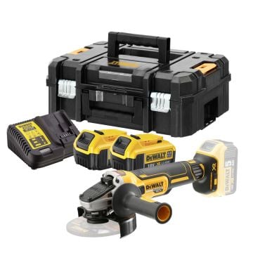 DeWalt DCG405M2 18v XR 125mm Brushless Angle Grinder Inc 2x 4.0Ah Batteries