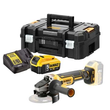 DeWalt DCG405P1 18v XR 125mm Brushless Angle Grinder Inc 1x 5.0Ah Battery