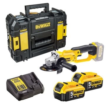 DeWalt DCG412P2 18v XR 125mm Angle Grinder Inc 2x 5.0Ah Batts