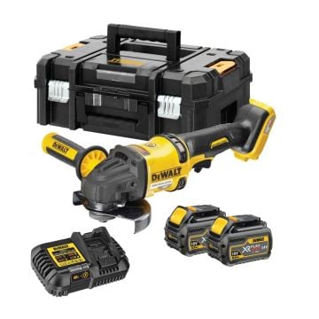 DeWalt DCG418T2-GB 54v XR FLEXVOLT 125mm Brushless Angle Grinder Inc 2x DCB546 Batts