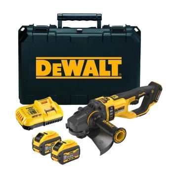 DeWalt DCG460X2-GB 54v XR FLEXVOLT Brushless 230mm Angle Grinder Inc 2x DCB547 Batts