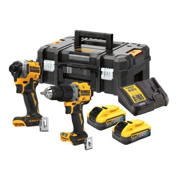 DeWalt DCK2050H2T-GB 18v XR Powerstack Twin Kit Hammer Drill Driver & Impact Driver Inc 2x Powerstack Batts
