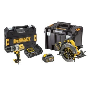 DeWalt DCK2056T2T-GB Brushless 18v/54v XRP Combi Drill & Circular Saw Twin Kit inc 2x DCB546 Batts
