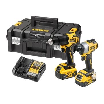 DeWalt DCK2062P2T-GB Brushless 18v XR Combi Drill & Impact Driver Twin Kit Inc 2x 5.0Ah Batts