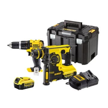 DeWalt DCK206M2T 18v XR DCD785 Combi Drill & DCH253 SDS+ Twin Kit inc 2x 4Ah Batts