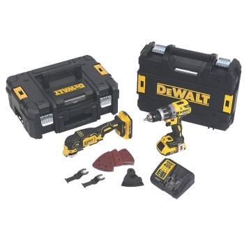 DeWalt DCK208D2T-GB 18v XR DCD796 Combi & DCS355 Multicutter Twin Kit inc 2x 2.0Ah Batts