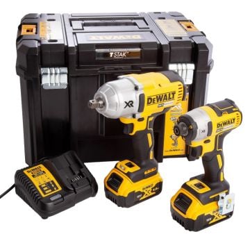 DeWalt DCK2088P2T Brushless 18v XR DCF899 Impact Wrench & DCF887 Impact Driver Twin Kit Inc 2x 5.0Ah Batts