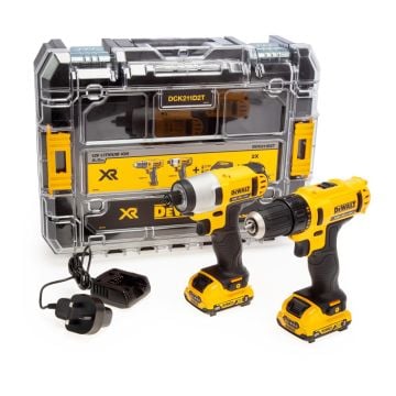 DeWalt DCK211D2T 12v Drill Driver & Impact Driver Twin Kit Inc 2x 2.0Ah Batts