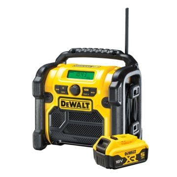 DeWalt DCR020KIT5 10.8 / 14.4 / 18v XR Li-Ion DAB+ Compact Radio Inc 1x 5.0Ah Battery