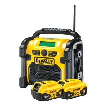 DeWalt DCR020KIT6 10.8 / 14.4 / 18v XR Li-Ion DAB+ Compact Radio Inc 2x 5.0Ah Batts
